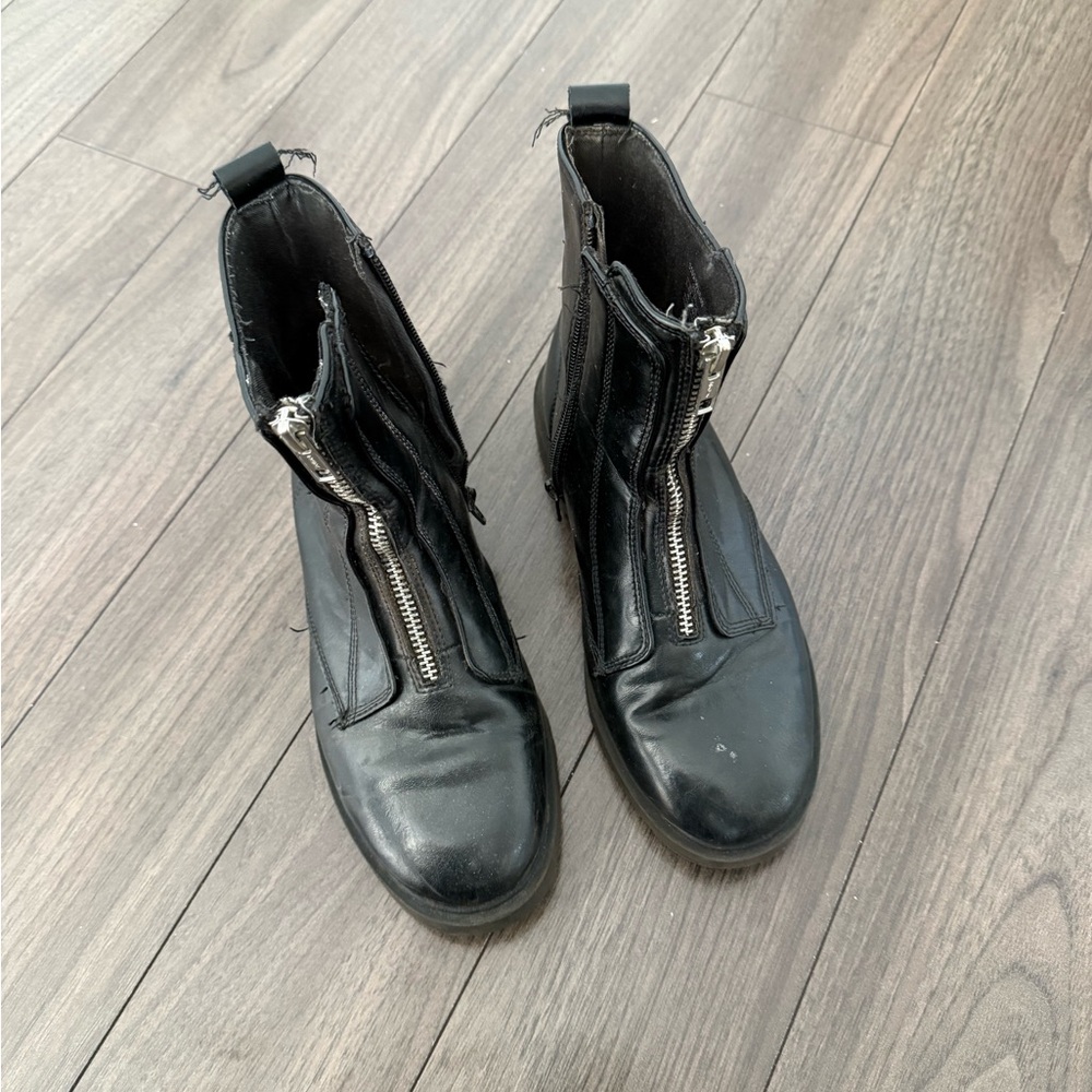 Black Leather Ankle Boots